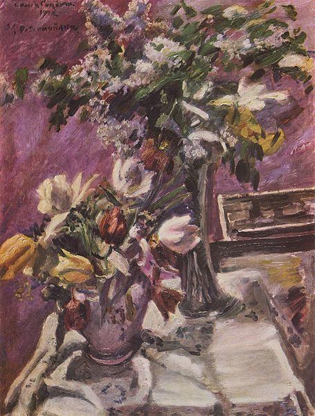 Lovis Corinth Flieder und Tulpen oil painting picture